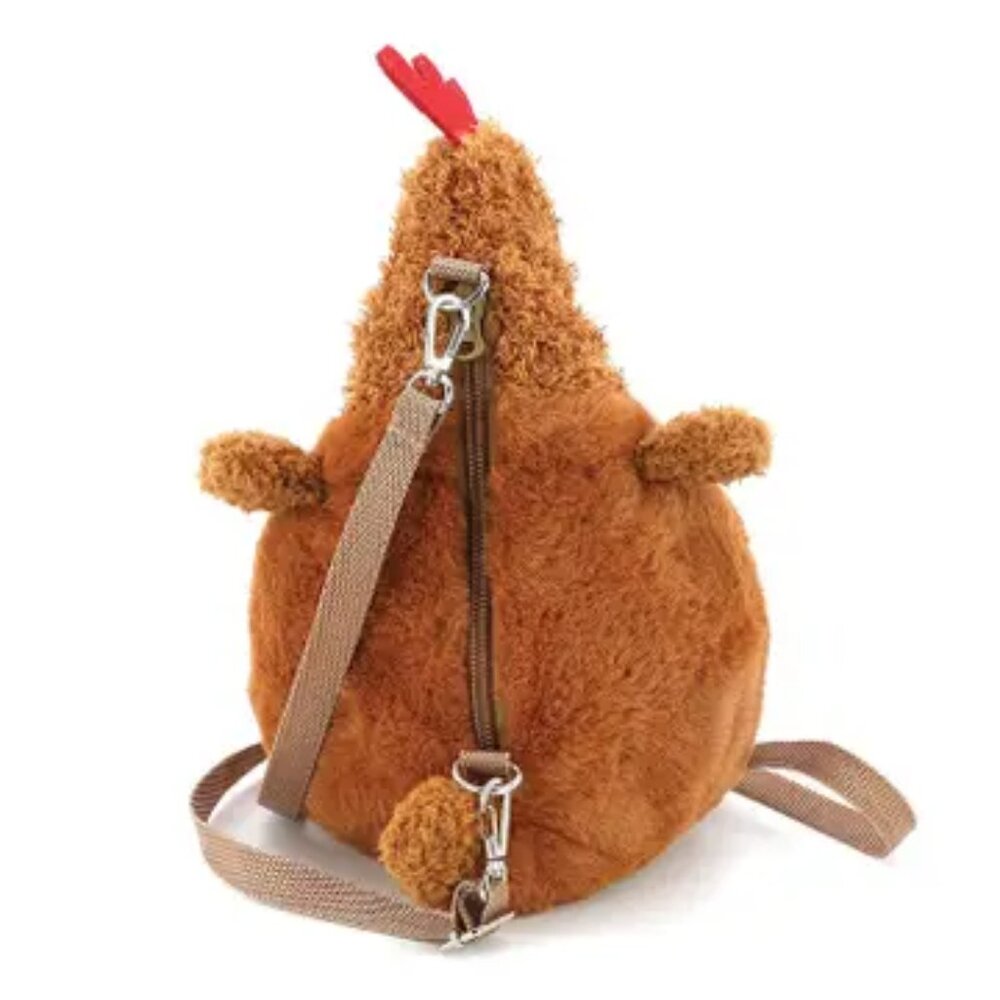 Brown Furry Hen Cross Body Bag in Polyester      NEW! - Picture 2 of 4
